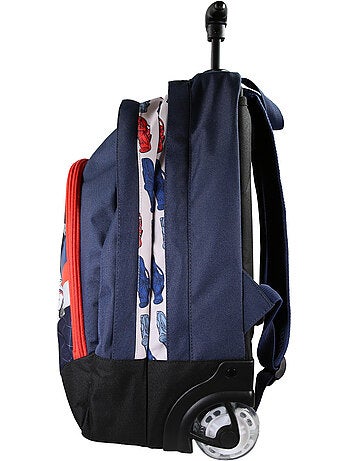 Mochila con ruedas niño Phileas azul y roja 2 compartimentos