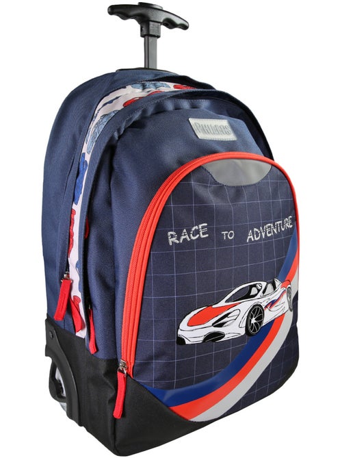 Mochila con ruedas niño Phileas azul y roja 2 compartimentos - Kiabi