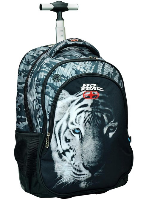 Mochila con ruedas no fear tigre blanco 48 cm - trolley escolar 2 compartimentos - Kiabi Mochila con ruedas no fear tigre blanco 48 cm - trolley escolar 2 compartimentos - Kiabi