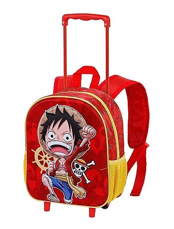 Mochila con ruedas one piece – infantil luffy 3d – 34 cm