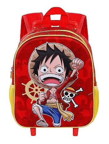Mochila con ruedas one piece – infantil luffy 3d – 34 cm