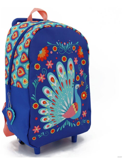 Mochila con ruedas pavo real 34 cm infantil - Kiabi Mochila con ruedas pavo real 34 cm infantil - Kiabi