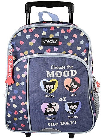 Mochila con ruedas perro y gato – chacha infantil 1 compartimento – 30 cm