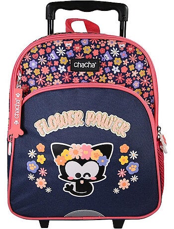 Mochila con ruedas perro y gato – chacha infantil 1 compartimento – 30 cm