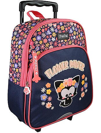 Mochila con ruedas perro y gato – chacha infantil 1 compartimento – 30 cm