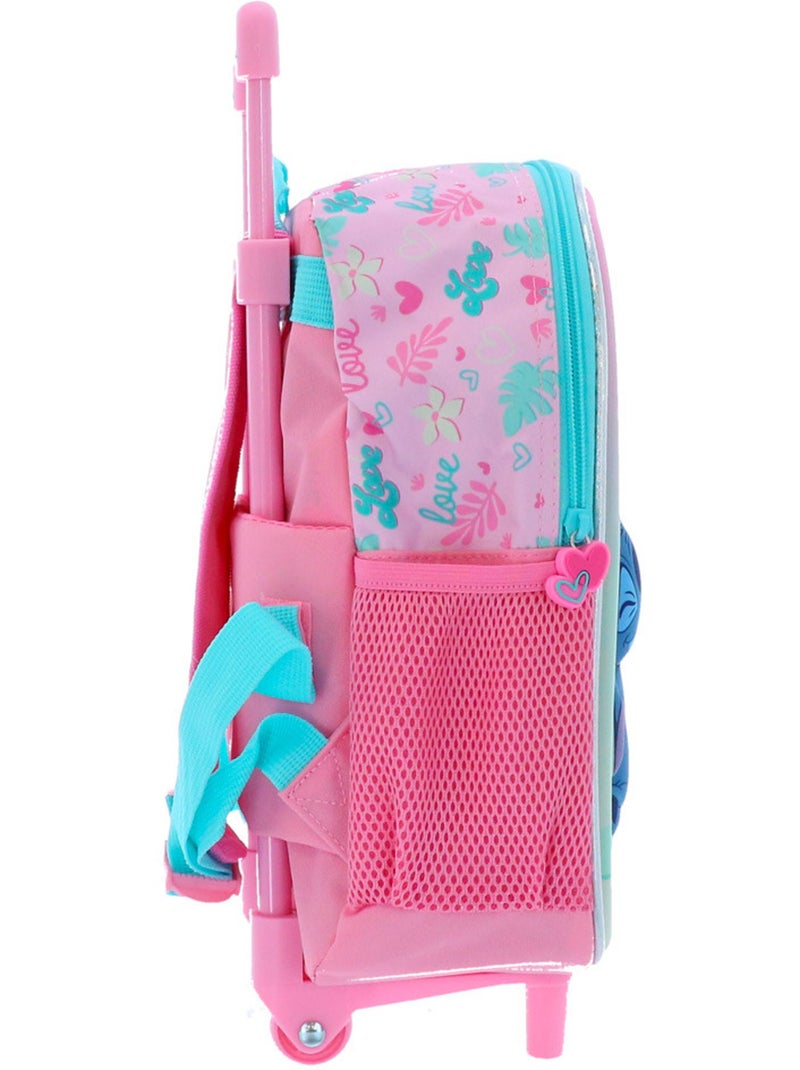 Mochila con ruedas rígida 3d stitch & angel 36 cm lilo y stitch Rosa pastel/Transparente - Kiabi