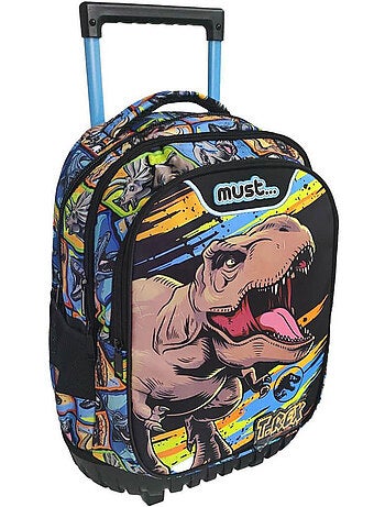 Mochila con ruedas t-rex estampado textil
