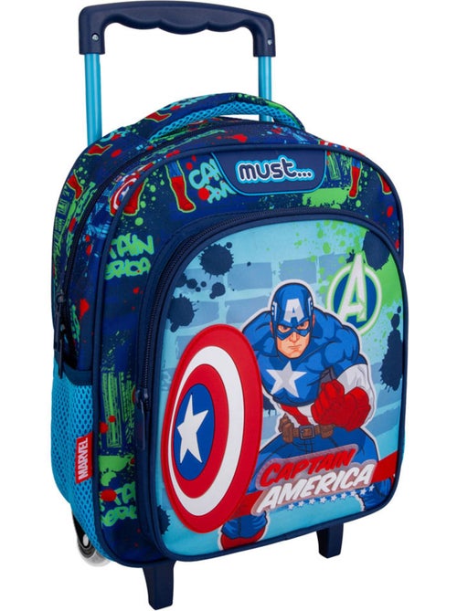 Mochila con ruedas vengadores capitán américa con escudo de poliéster - Kiabi Mochila con ruedas vengadores capitán américa con escudo de poliéster - Kiabi
