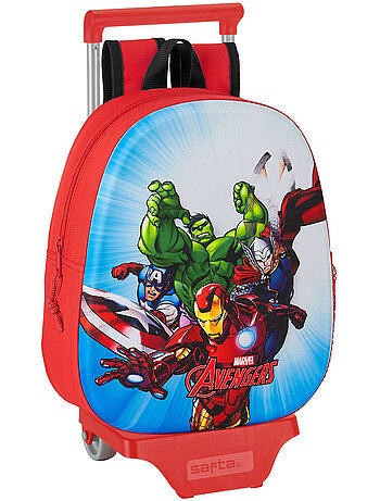 Mochila con ruedas vengadores modelo 705 de poliéster para infantil