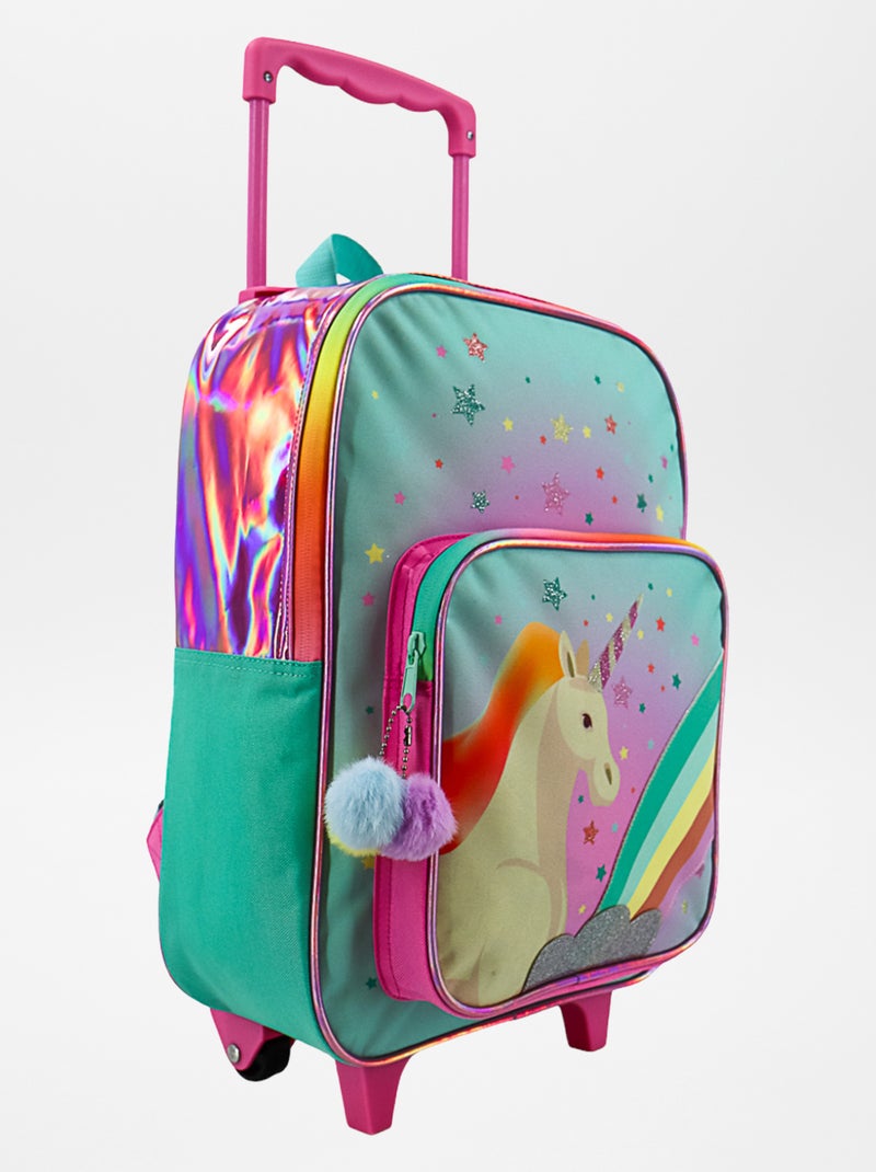 Mochila con ruedas y estampado de unicornio BEIGE - Kiabi