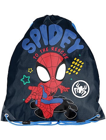 Mochila de cordón spider-man con estrellas y lunares – 38 x 34 cm – paso