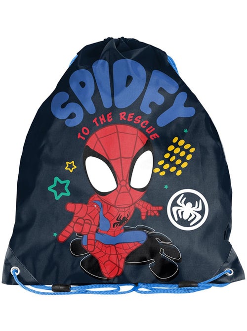 Mochila de cordón spider-man con estrellas y lunares – 38 x 34 cm – paso - Kiabi Mochila de cordón spider-man con estrellas y lunares – 38 x 34 cm – paso - Kiabi