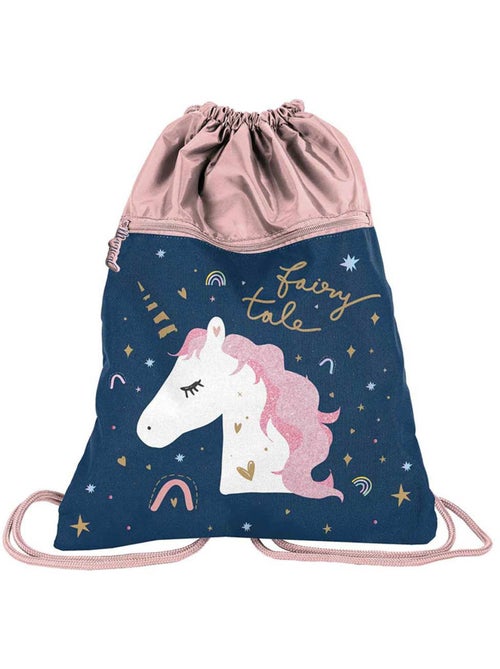 Mochila de cordones paso unicornio y cuento de hadas 45 x 34 cm con cremallera - Kiabi Mochila de cordones paso unicornio y cuento de hadas 45 x 34 cm con cremallera - Kiabi