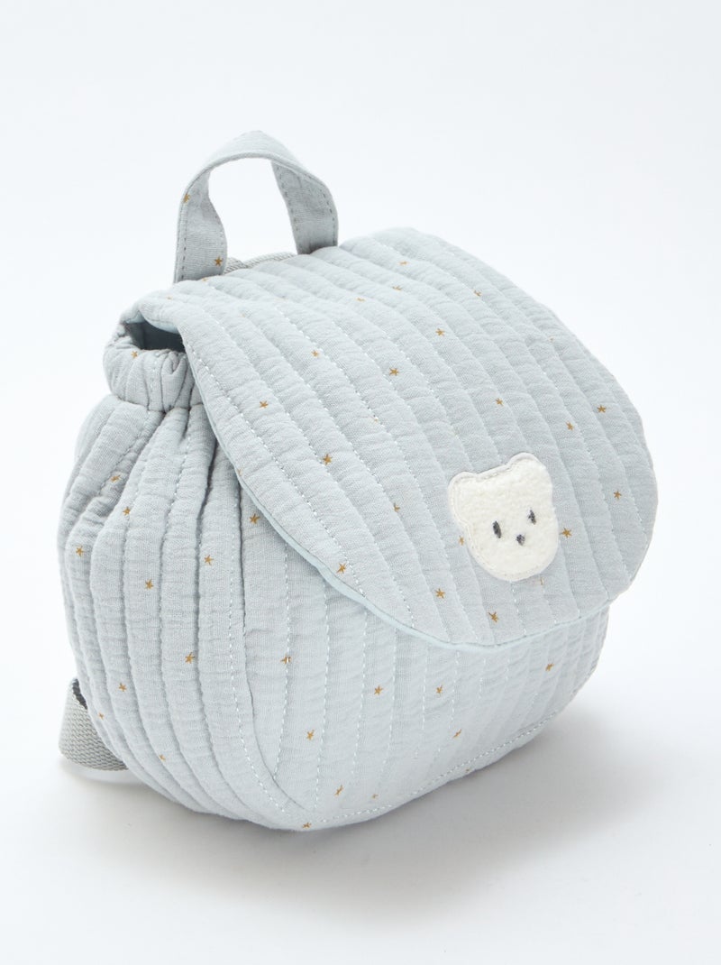 Mochila de gasa de algodón con estampado Azul - Kiabi