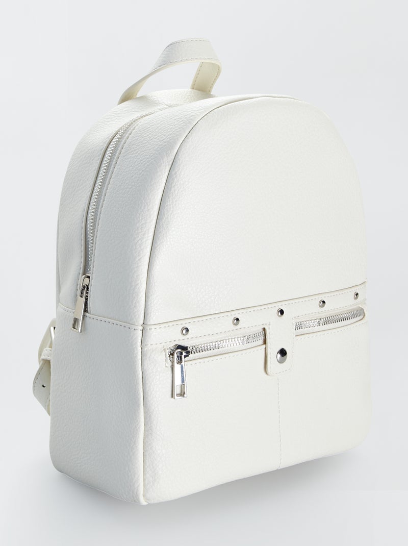 Mochila de material sintético BLANCO - Kiabi