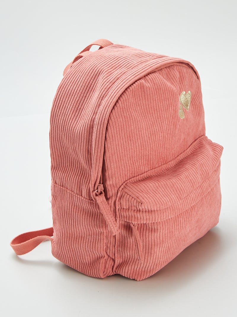 Mochila de pana ROSA - Kiabi