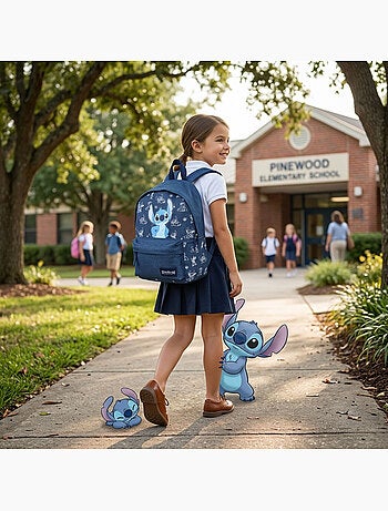 Mochila Disney Stitch de 37 cm para primaria y secundaria (niñas) 795-01104