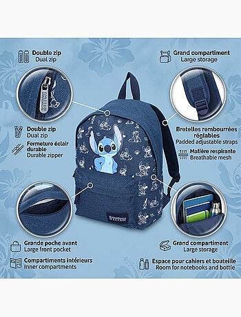 Mochila Disney Stitch de 37 cm para primaria y secundaria (niñas) 795-01104