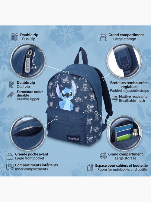 Mochila Disney Stitch de 37 cm para primaria y secundaria (niñas) 795-01104 - Kiabi