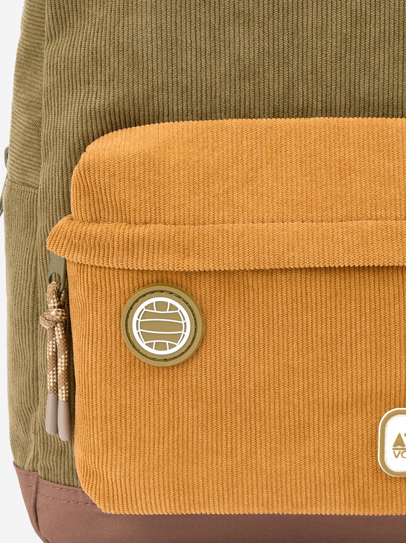 Mochila efecto terciopelo Kaki - Kiabi