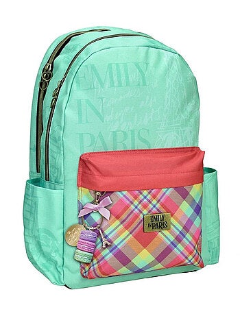 Mochila emily in paris cmp de poliéster estampado con charms