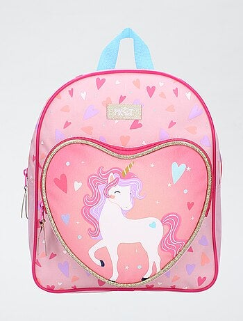 Mochila en forma de corazón unicornio