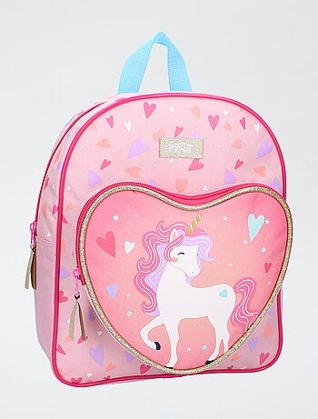 Mochila en forma de corazón unicornio