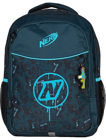 Mochila escolar 2 compartimentos gran capacidad NERF Splash azul