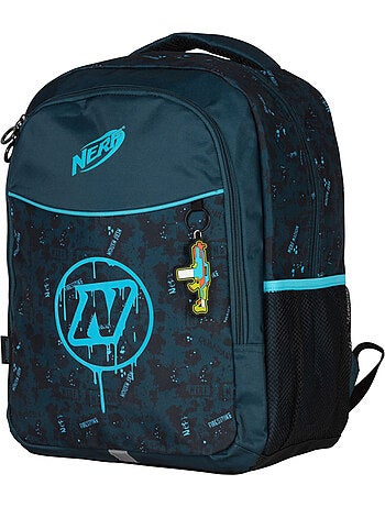 Mochila escolar 2 compartimentos gran capacidad NERF Splash azul