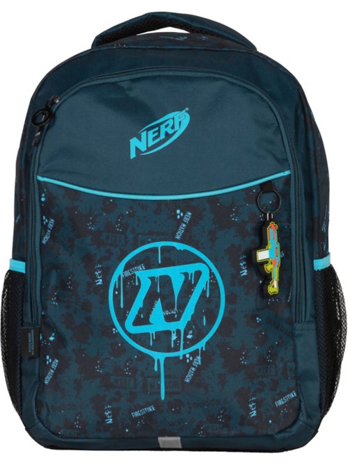 Mochila escolar 2 compartimentos gran capacidad NERF Splash azul - Kiabi Mochila escolar 2 compartimentos gran capacidad NERF Splash azul - Kiabi
