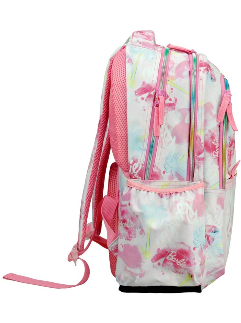 Mochila escolar barbie living the dream estampada 43 cm Blanco Rosa Azul - Kiabi