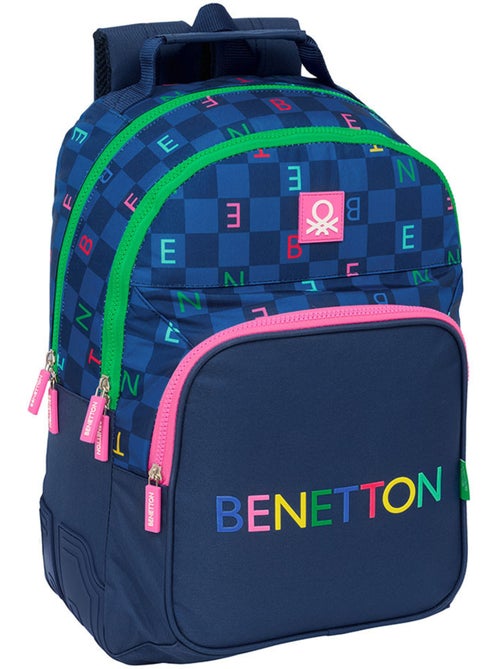 Mochila escolar benetton damero 42 cm – 2 compartimentos con cremallera benetton - Kiabi Mochila escolar benetton damero 42 cm – 2 compartimentos con cremallera benetton - Kiabi