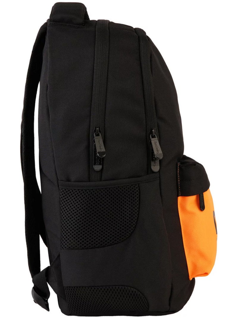 Mochila escolar beuniq nasa de poliéster resistente Negro Naranja - Kiabi