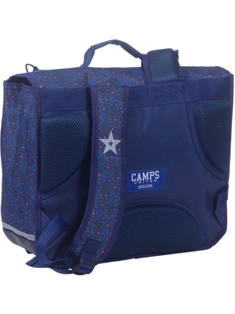 Mochila escolar camps 38 cm alta gama 2 compartimentos bandas reflectantes Azul marino - Kiabi