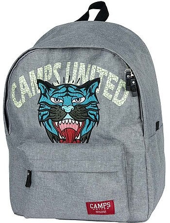 Mochila escolar camps united tigre gris 42 cm con cremallera camps