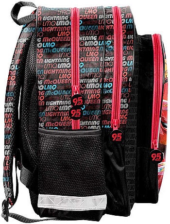 Mochila escolar cars rayo mcqueen fast 2 compartimentos 38 cm