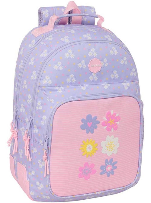 Mochila escolar cmp bouquet rosa 2 compartimentos con cremallera - Kiabi