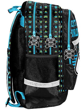Mochila escolar cmp con motivo gaming de material sintético brillante