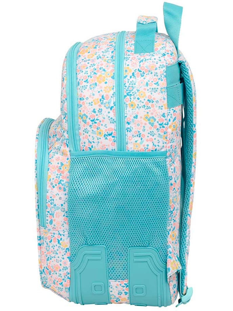 Mochila escolar cmp moos fiori 2 compartimentos 42 x 32 x 15 cm Azul verde claro Gris - Kiabi