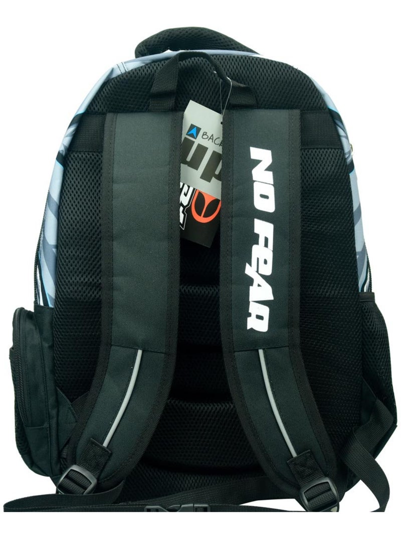 Mochila escolar compartimentada con motivo de robot no fear 43 cm Gris negro azul - Kiabi