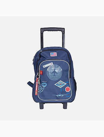Mochila escolar con ruedas 2 compartimentos KIP Aviator azul