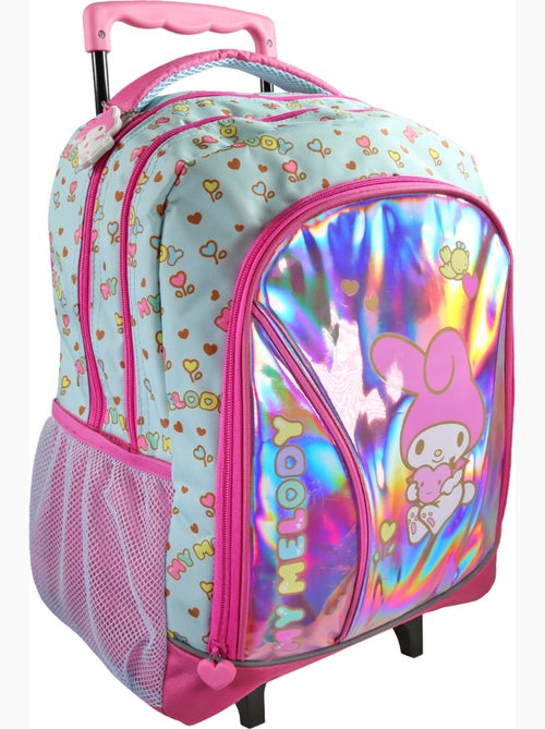 Mochila escolar con ruedas 2 compartimentos MY MELODY Birdy rosa efecto holográfico - Kiabi Mochila escolar con ruedas 2 compartimentos MY MELODY Birdy rosa efecto holográfico - Kiabi