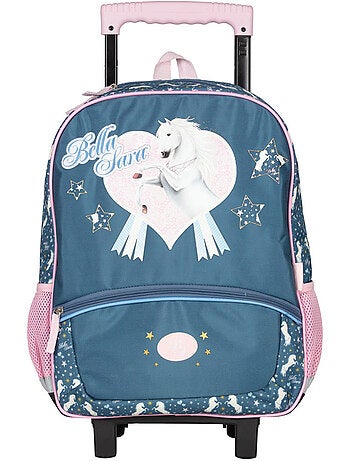 Mochila escolar con ruedas 4 ruedas de caballo estrellado bella sara – 43 cm