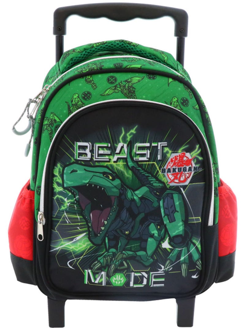 Mochila escolar con ruedas bakugan pvc laminado y asa telescópica Azul verde claro - Kiabi