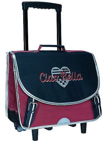 Mochila escolar con ruedas de tejido y asa telescópica ikks