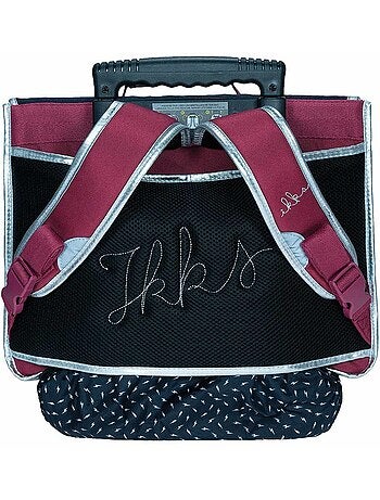 Mochila escolar con ruedas de tejido y asa telescópica ikks