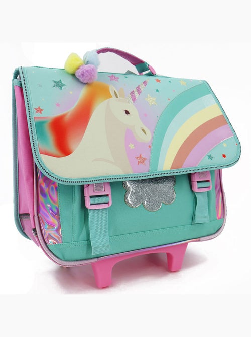 Mochila escolar con ruedas estampado unicornio base de plástico - Kiabi