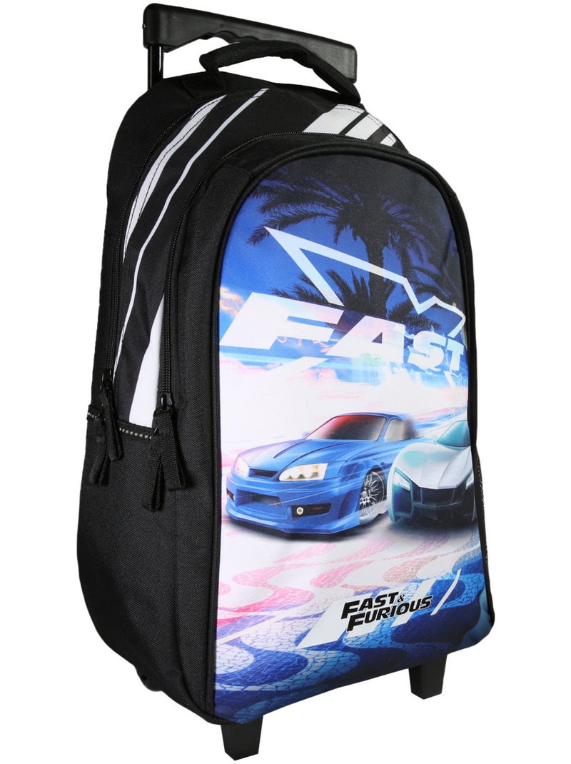 Mochila escolar con ruedas fast and furious 45 cm 2 compartimentos Negro - Kiabi