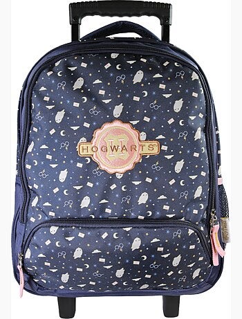 Mochila escolar con ruedas Harry Potter azul noche 2 compartimentos