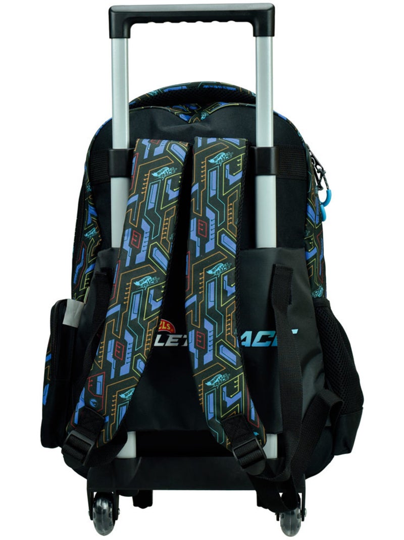 Mochila escolar con ruedas hot wheels activate 46 cm Negro Azul - Kiabi